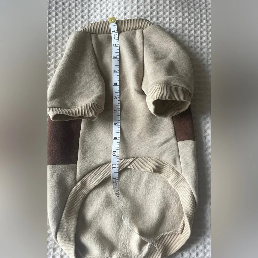 PETsRUS Dog sweater sweatshirt beige brown 100% cotton natural